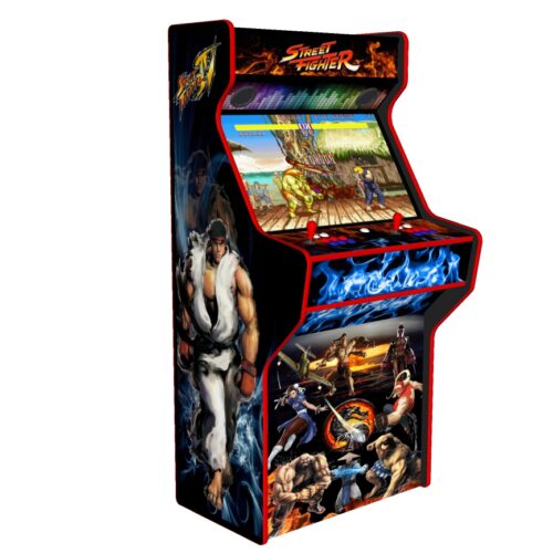 Street Fighter 32 Inch Upright Arcade Machine - American Style Joysticks - Red Tmold - Left