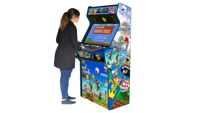 Super Mario Brothers Upright 4 Player Arcade Machine, 32 screen, 120w sub, 5000 games (8)