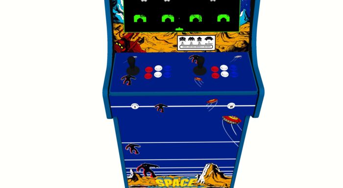 Space Invaders, Upright Arcade Cabinet Blue Trim, 3000 Games, 120w subwoofer, 24 inch screen - controller