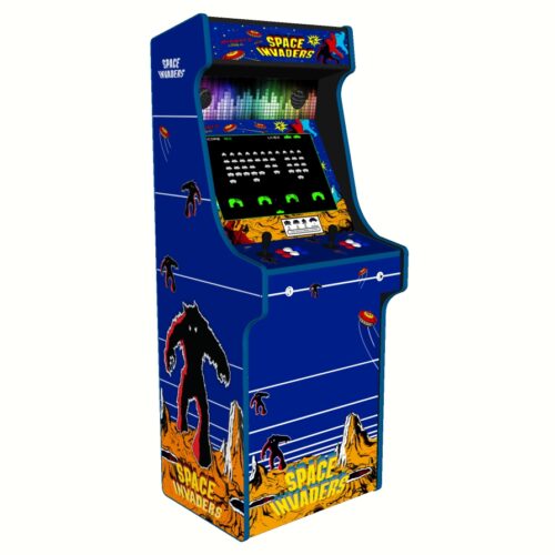 Space Invaders, Upright Arcade Cabinet Blue Trim, 3000 Games, 120w subwoofer, 24 inch screen - left