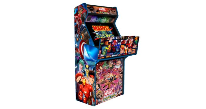 Marvel vs Capcom v2 Upright 4 Player Arcade Machine, 32 screen, 120w sub, 5000 games -open panel