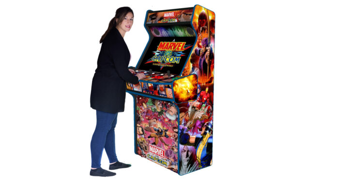 Marvel vs Capcom v2 Upright 4 Player Arcade Machine, 32 screen, 120w sub, 5000 games -right-with model