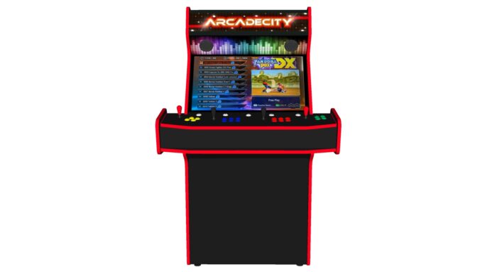 4 Player Arcade Machine, 32 screen, Red Trim, 120w sub, 5000 games, Illuminated Buttons, RGBW LEDs Underglow -middle