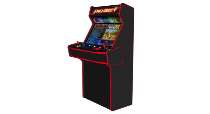 4 Player Arcade Machine, 32 screen, Red Trim, 120w sub, 5000 games, Illuminated Buttons, RGBW LEDs Underglow -right