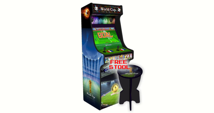 Football World Cup, Upright Arcade Cabinet, 3000 Games, 120w subwoofer, 24 inch - left -STOOL