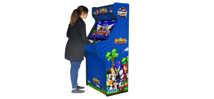 Sonic The Hedgehog Upright Arcade Machine, 32 screen, 120w sub, 5000 games -right-with model