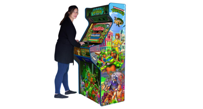 Teenage Mutant Ninja Turtles TMNT v2 Upright Arcade Machine, 32 screen, 120w sub, 5000 games -right-with model