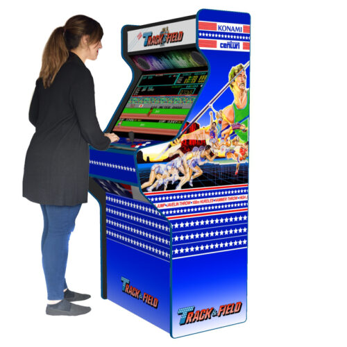 Track and Field Upright Arcade Machine, 32 screen, 120w sub, 5000 games -right-with model