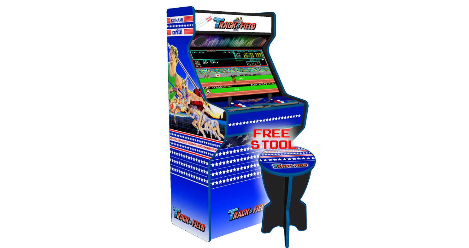 Track and Field Arcade Machine, 5000 Games, 32 inch screen, 120w