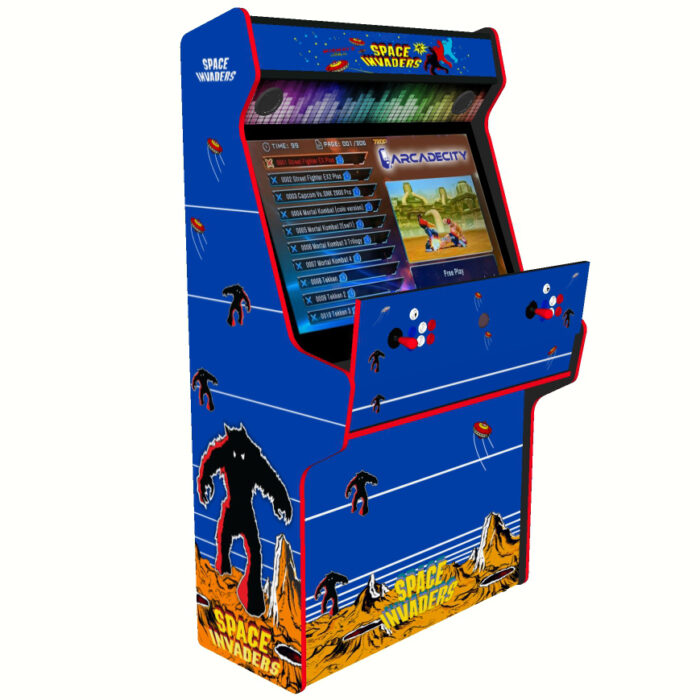 Space Invaders Arcade Machine, 5000 Games, 43 inch screen, 120w subwoofer - open panel
