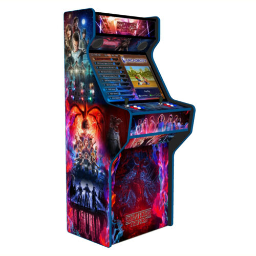 Stranger Things 27 Inch Upright Arcade Machine - American Style Joysticks - Blue Tmold - Left