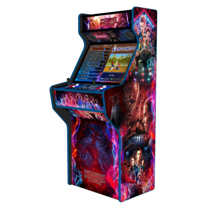 Stranger Things 27 Inch Upright Arcade Machine - American Style Joysticks - Blue Tmold - Right