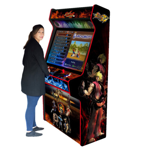 Street Fighter Arcade Machine, 5000 Games, 43 inch screen, 120w subwoofer - right - with model