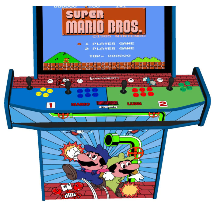 Mario Bros v2, 4 Player Arcade Machine, 32 screen, 120w sub, 5000 games - controller