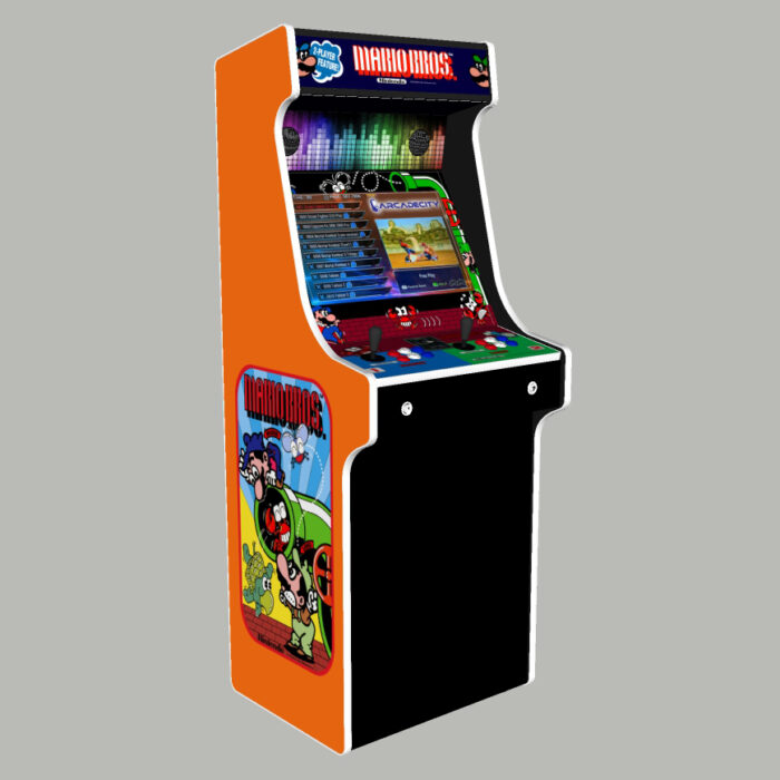 Mario Brothers, Upright Arcade Cabinet, 3000 Games, 120w subwoofer, 24 inch - left