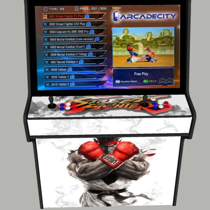 Street Fighter v5 Arcade Machine, 5000 Games, 43 inch screen, 120w subwoofer - controller