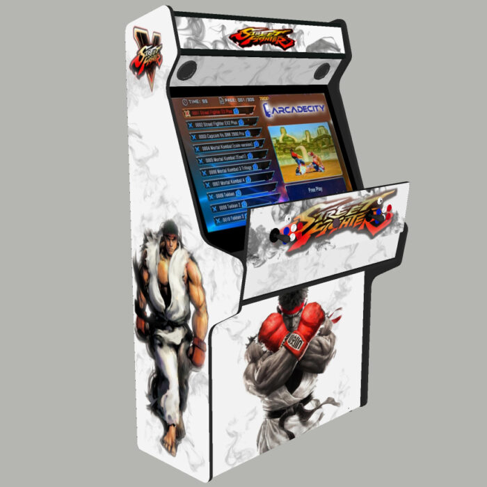 Street Fighter v5 Arcade Machine, 5000 Games, 43 inch screen, 120w subwoofer - open panel
