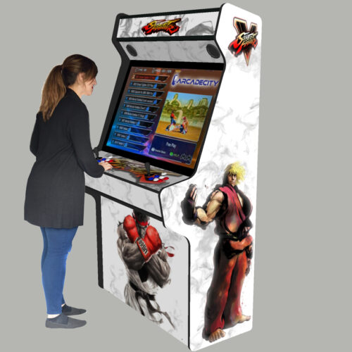 Street Fighter v5 Arcade Machine, 5000 Games, 43 inch screen, 120w subwoofer - right - with model