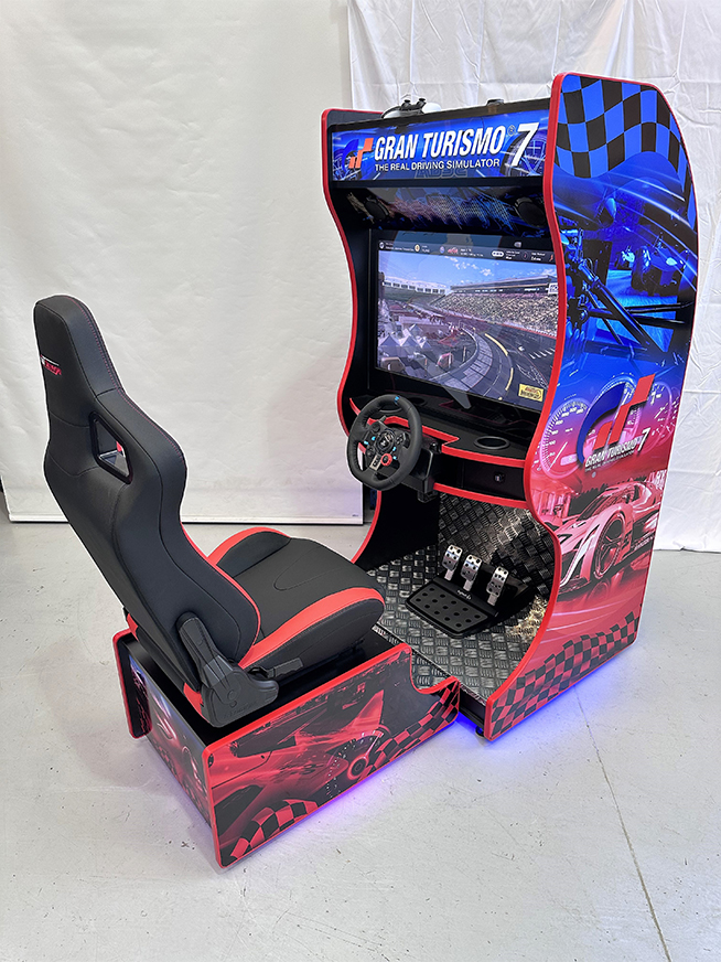 Gran Turismo 7 Racing Simulator with 32 Inch Screen, 120W Subwoofer and Racing Seat - right